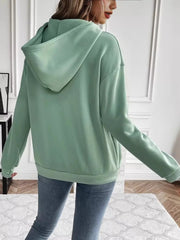 Kangaroo Pocket Long Sleeve Drawstring Hoodie 