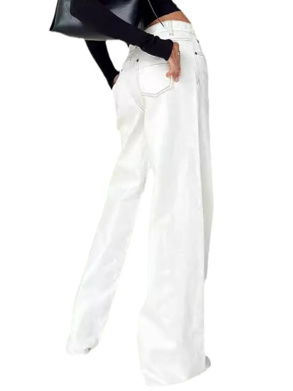 Wide Leg Jeans with Pockets 