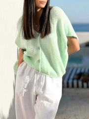 Button Up Short Sleeve Cardigan 