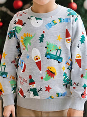 Children's Christmas Print Crewneck Sweatshirt 