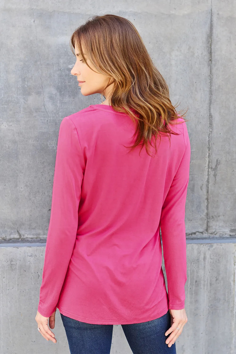 Basic Bae Full Size V-Neck Long Sleeve Top 