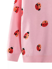 Children's Ladybug Print Crew Neck Sweatshirt 
