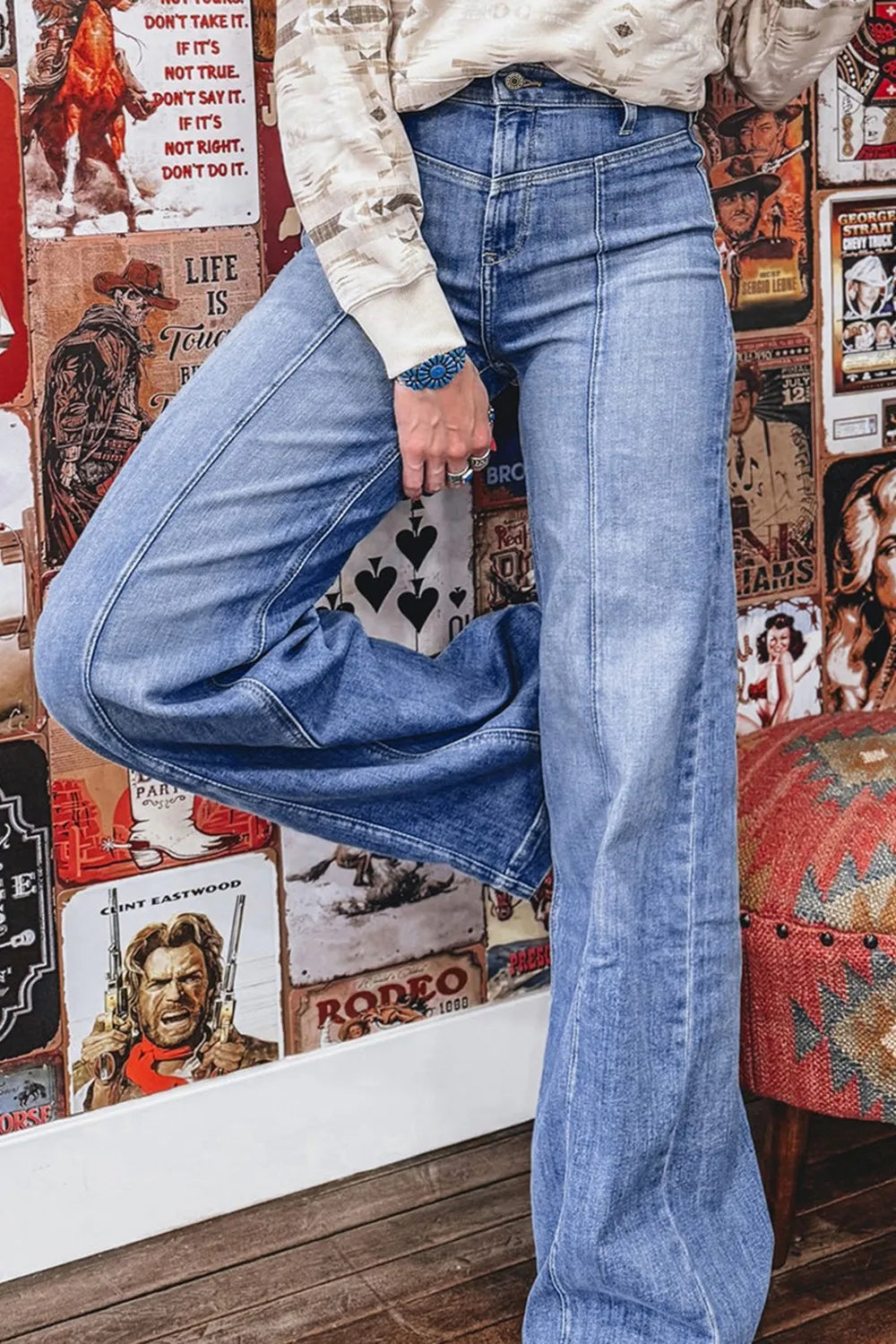 High-Waisted Wide Leg Jeans 
