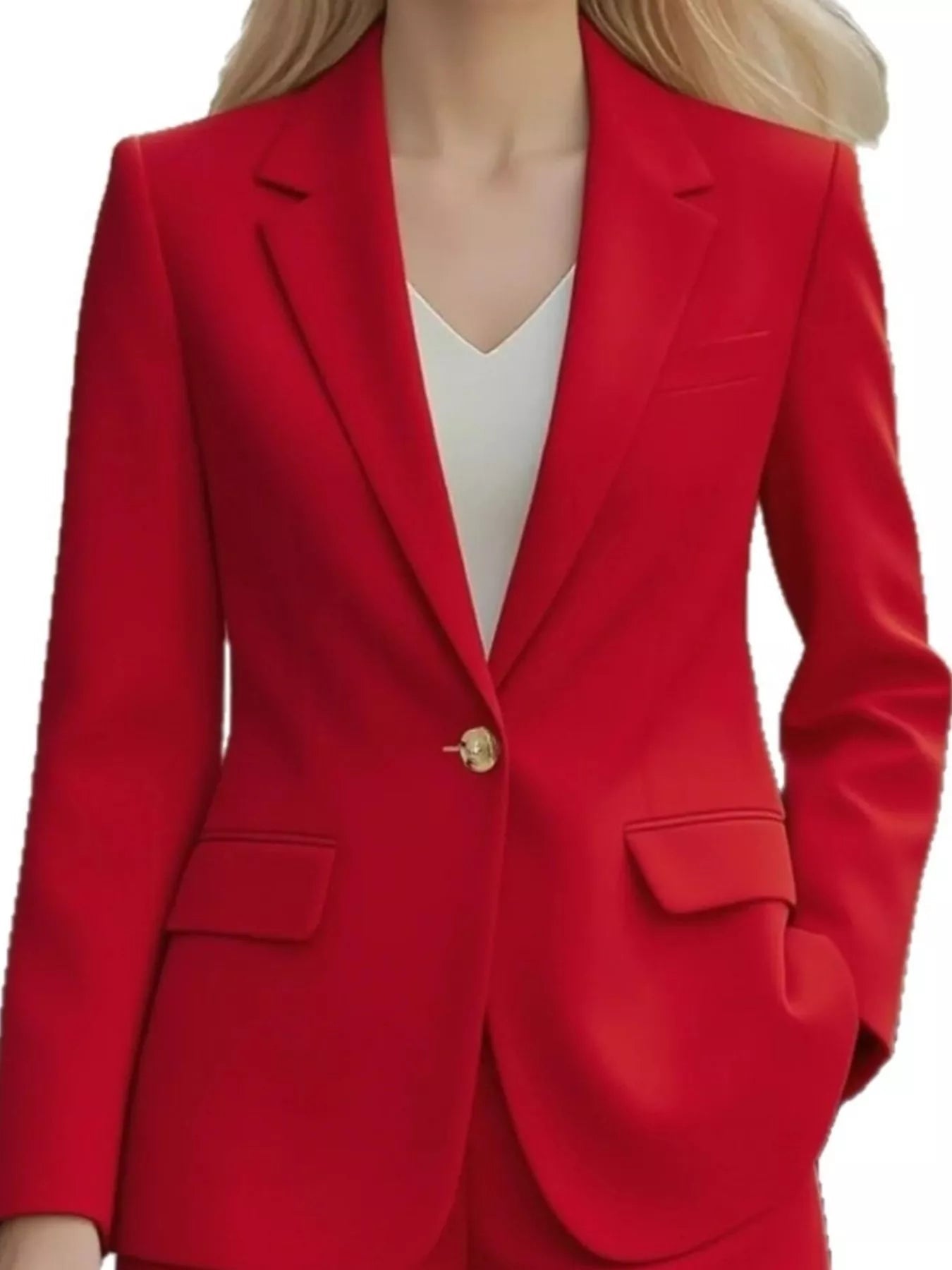 Lapel Collar One Button Blazer 