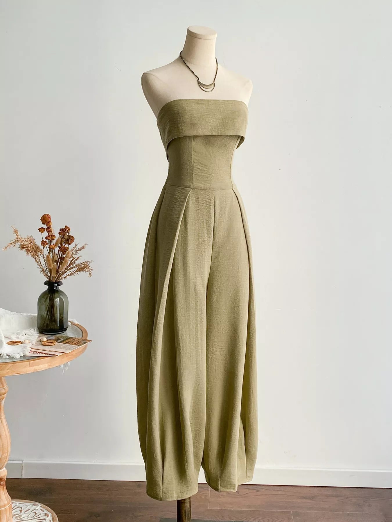 Wide Leg Tube Jumpsuit 