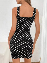 Contrast Polka Dot Mini Cami Dress 