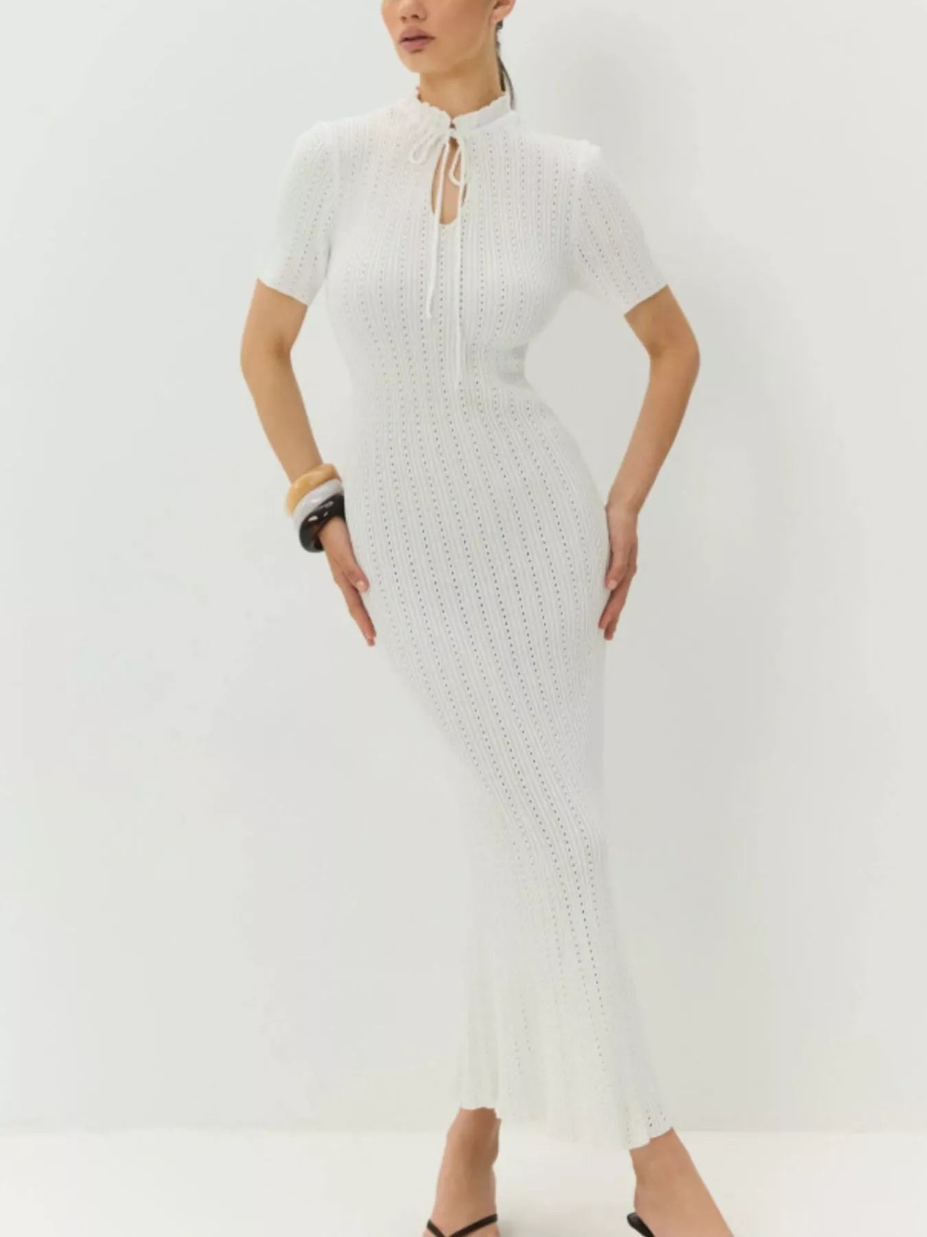 Short Sleeve Knitted Mermaid Dress 