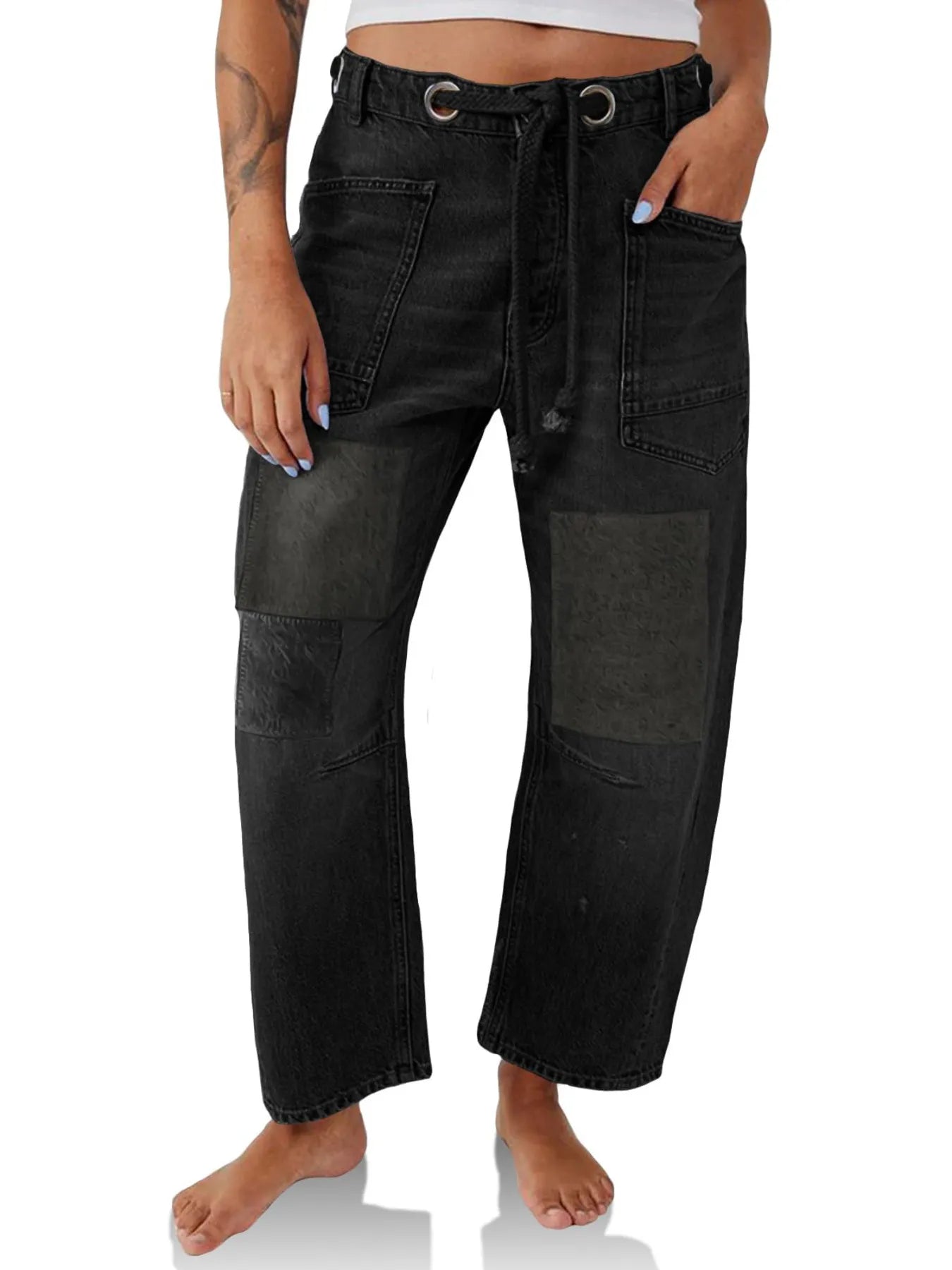 Washed Wide Leg Jeans 