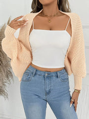 Open Front Batwing Sleeve Cardigan 