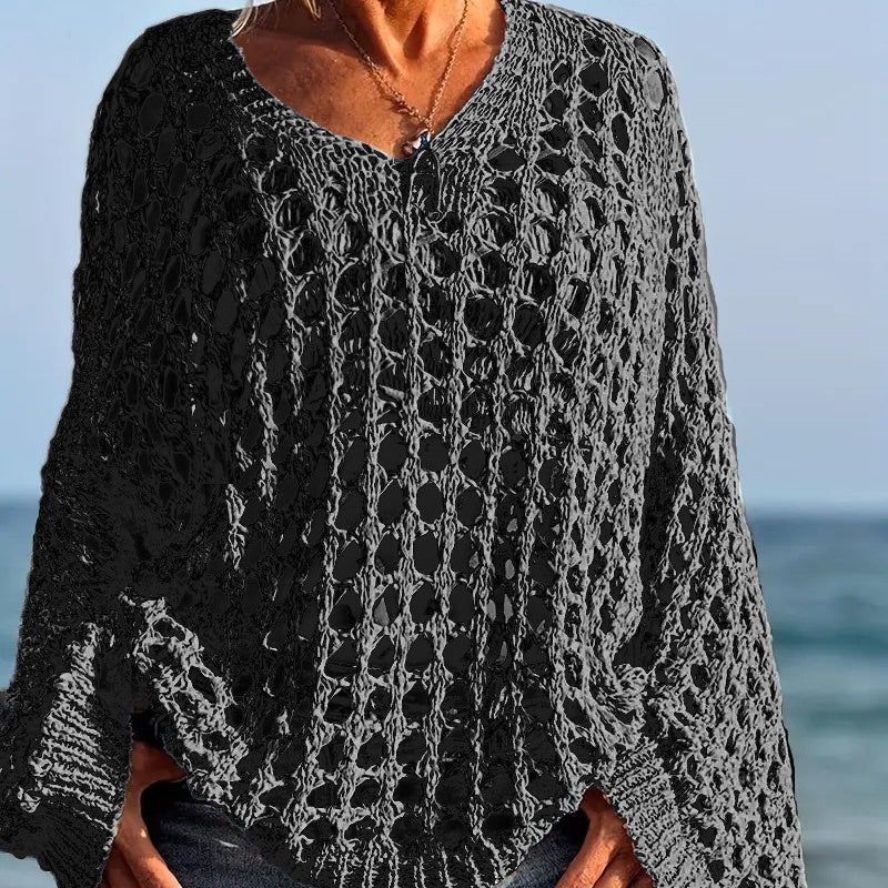 Celeste Airy Crochet Knit Top | Relaxed Fit Warm-Weather Layer 