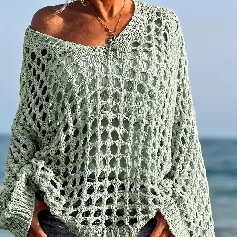 Celeste Airy Crochet Knit Top | Relaxed Fit Warm-Weather Layer 
