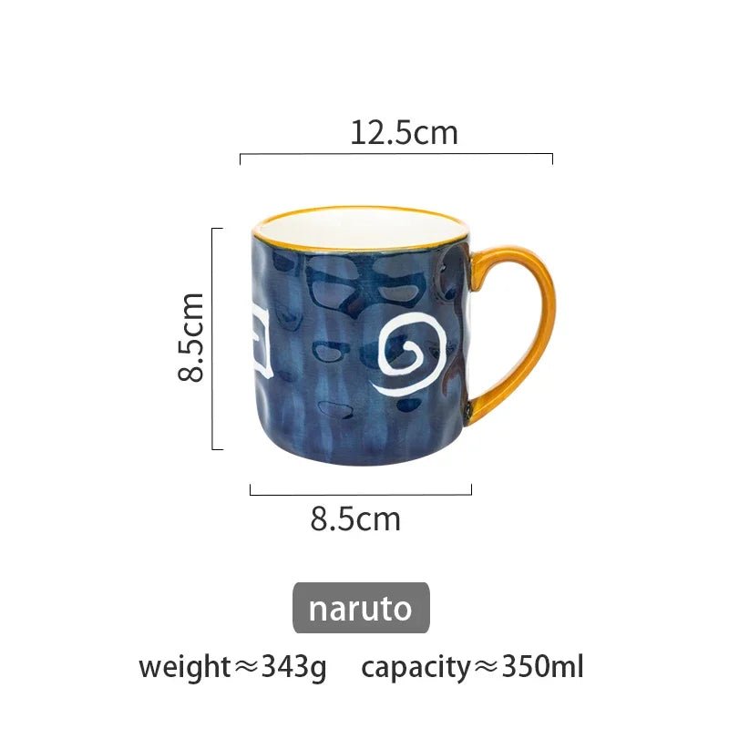 Ceramic Coffee Mug with Bold Blue and White Design – 350ml Pottery Mug, Dishwasher Safe, Artistic Accent 
