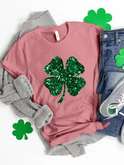 Lucky Clover Round Neck T-Shirt 
