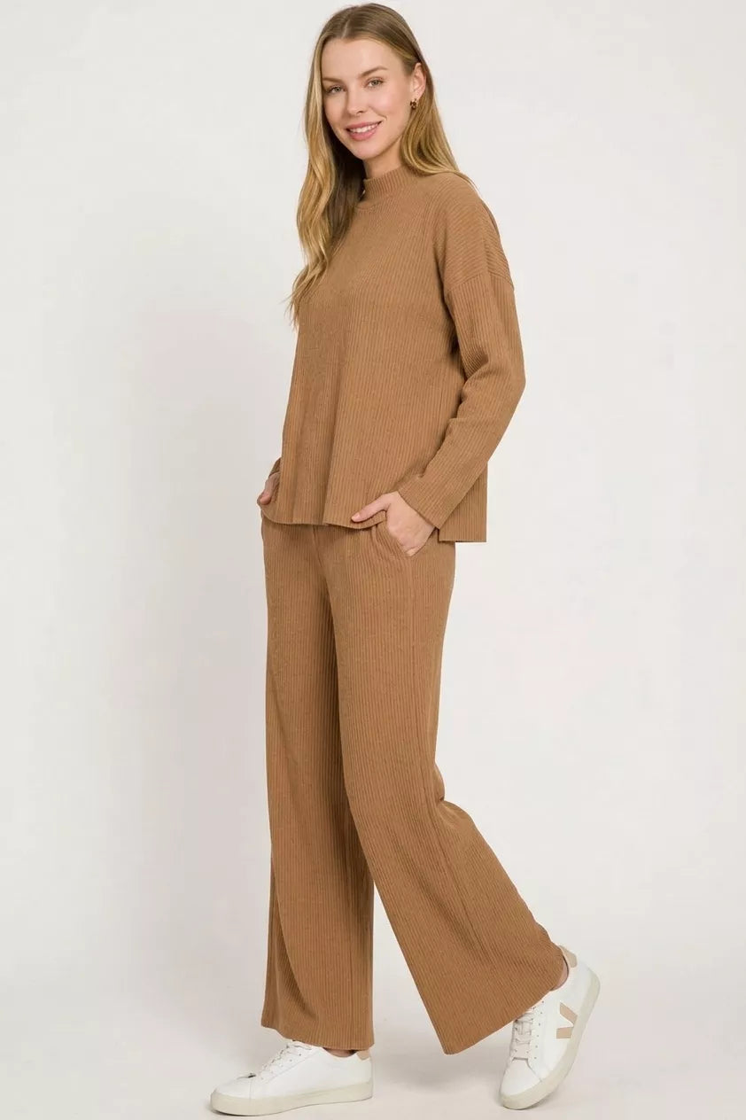 Zenana Viscose Sweater Top & Pants Set 