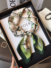 Floral Print Silk Scarf 