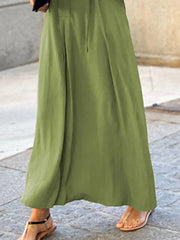 Full Size Solid Color Maxi Shirt Dress Plus Size 