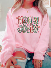 HOLLY JOLLY Cute Holiday Graphic Sweatshirt 