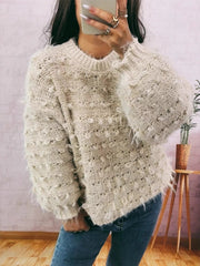 Chunky Round Neck Long Sleeve Sweater 