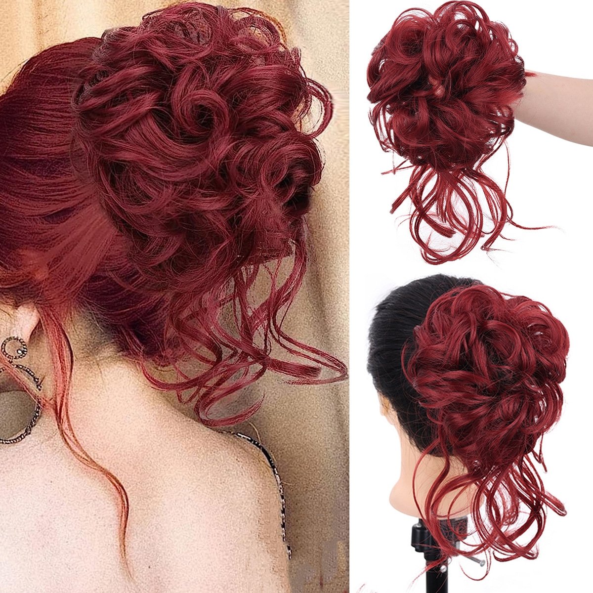 Clara Volumizing Curly Bun Claw Clip | Heat-Stylable Updo Hairpiece 