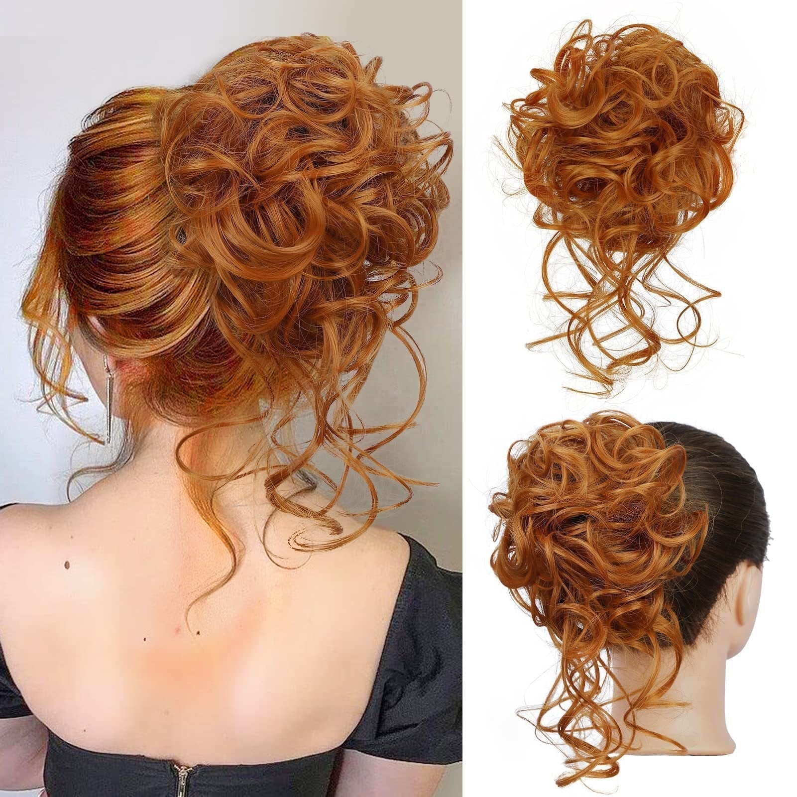 Clara Volumizing Curly Bun Claw Clip | Heat-Stylable Updo Hairpiece 