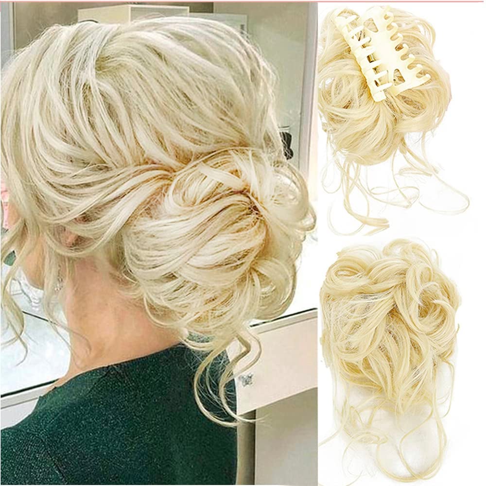 Clara Volumizing Curly Bun Claw Clip | Heat-Stylable Updo Hairpiece 