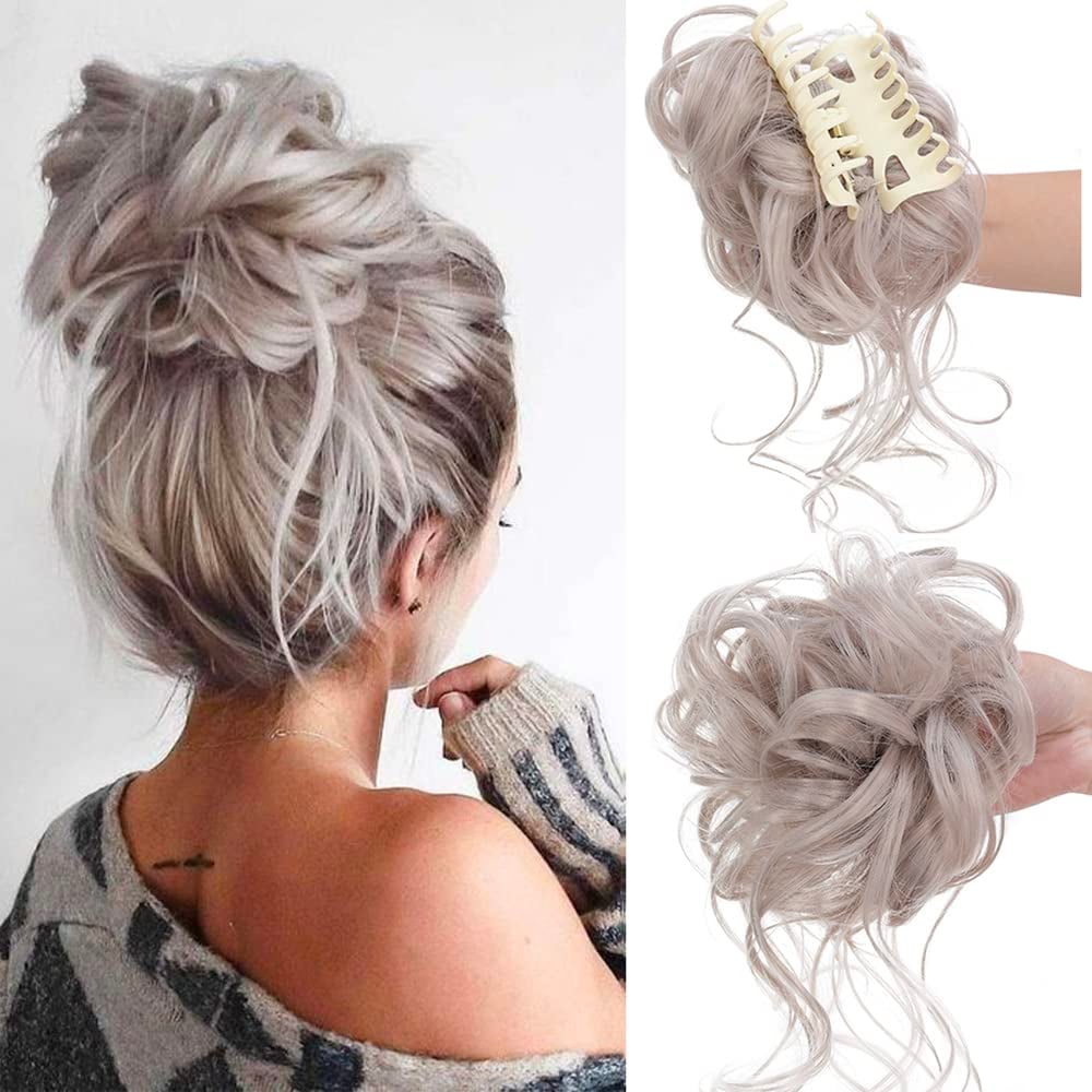 Clara Volumizing Curly Bun Claw Clip | Heat-Stylable Updo Hairpiece 