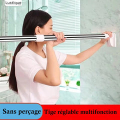 ClickFix™ – Universal Telescopic Curtain Rod Without Drilling for Bathroom and Kitchen [50% Off] 