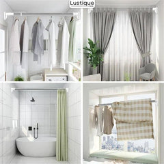 ClickFix™ – Universal Telescopic Curtain Rod Without Drilling for Bathroom and Kitchen [50% Off] 