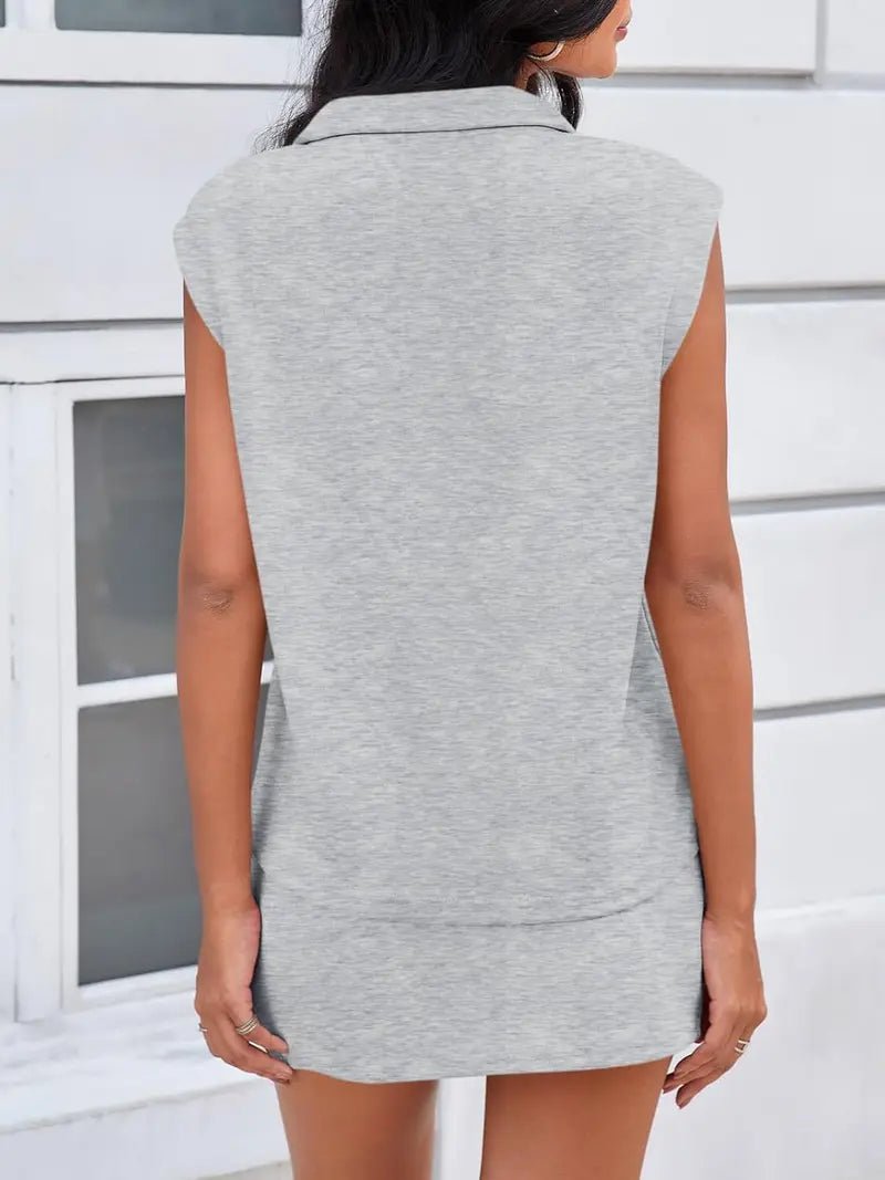 Courtside Sleeveless Half-Zip Skort Set | Women's Summer Active Outfit 