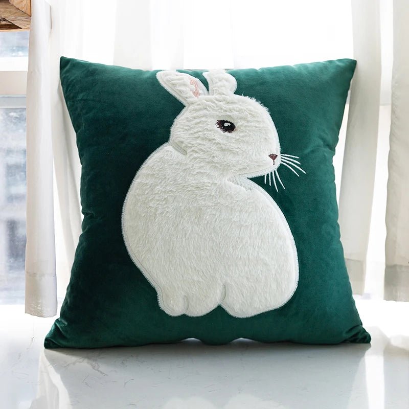 Cozy Cotton-Poly Blend Pillow with Spring Floral Embroidery – 45x45cm Decorative Cushion 