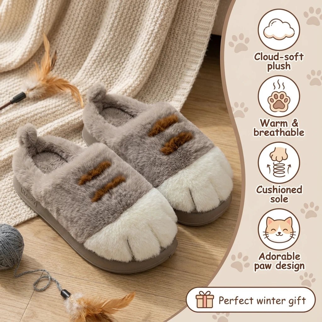 Cuddle Cat Paw Slippers | Ultra-Plush, Cute Design for Women 