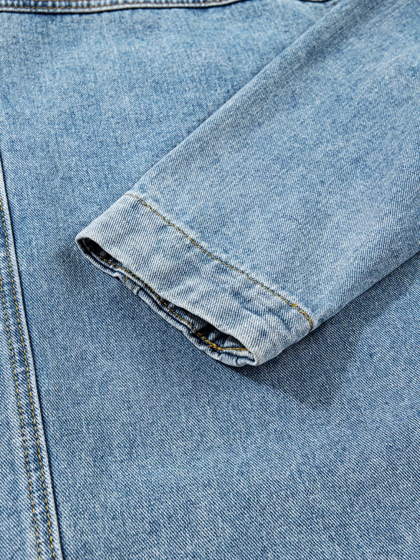Patched Pockets Side Tie Denim Jacket 