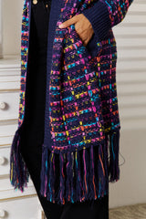 Angel Wings Fringe Hem Open Front Cardigan 