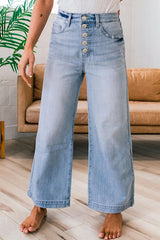 Wide Leg Button Fly Jeans 