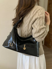 Leather Hobo Shoulder Bag 