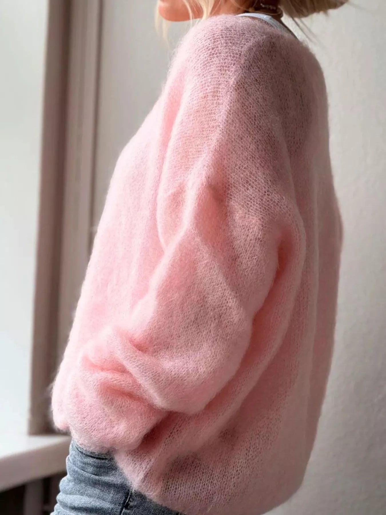 V-Neck Dropped Shoulder Sweater 