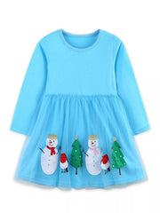 Children's Christmas Long Sleeve Dress 
