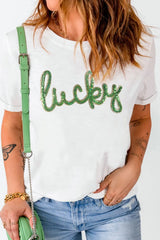 Sequined Lucky St.Patricks Day T-Shirt 
