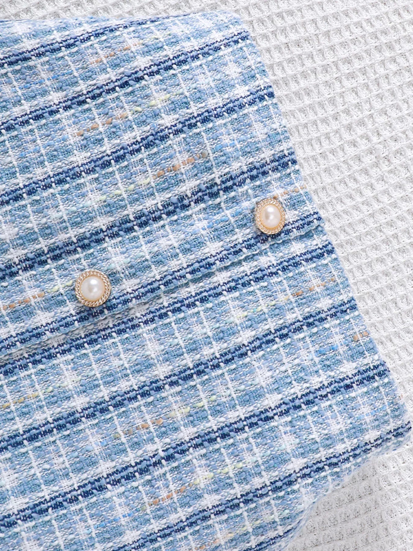 Children's Puff Sleeves Top and Plaid Skirt Set 