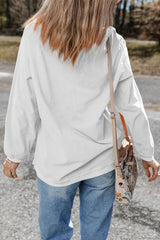 Sequin Lucky Clover Round Neck Long Sleeve Sweatshirt 