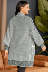 Plus Size Open Front Longline Cardigan 