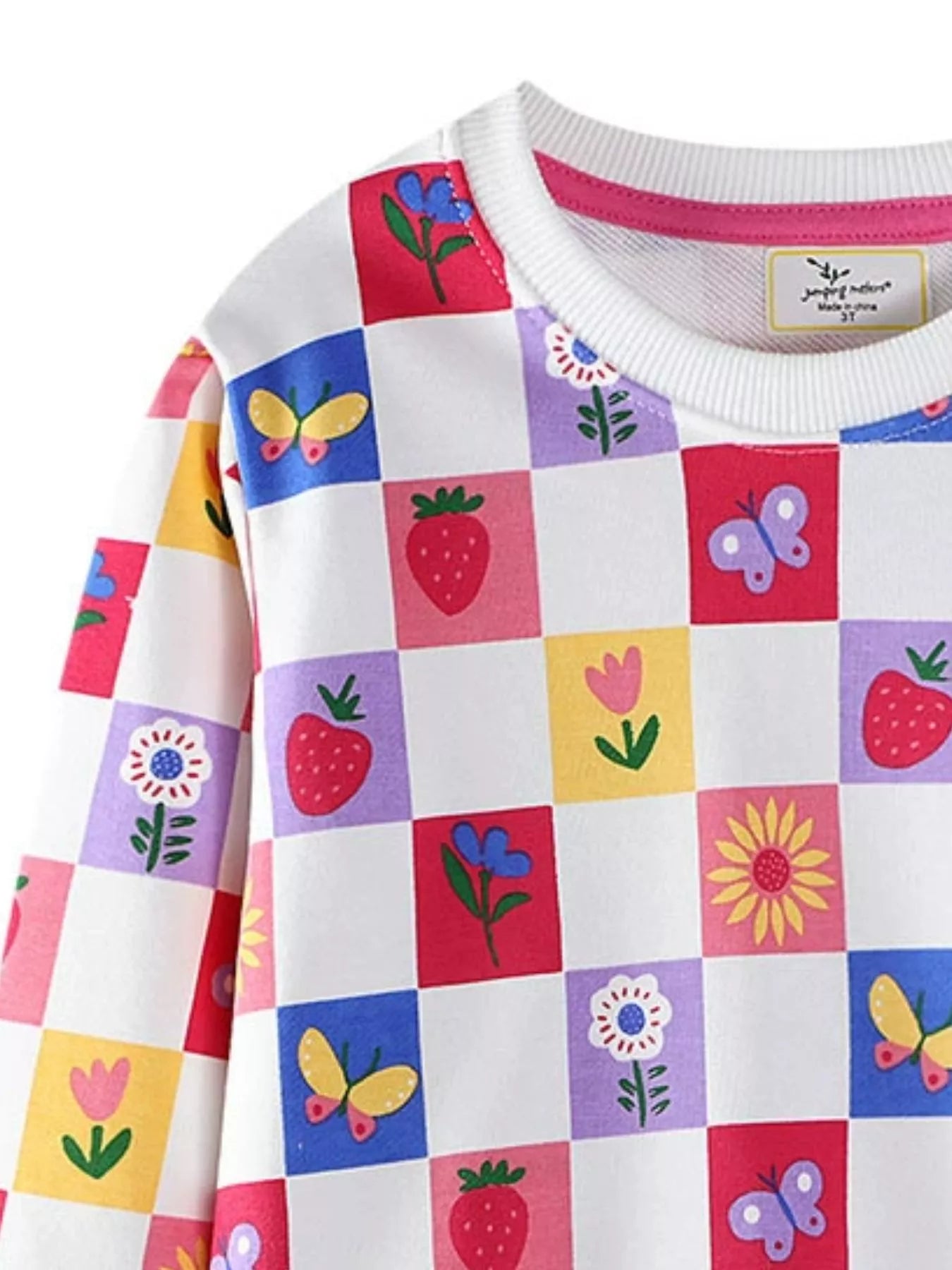 Children's Colorful Checkered Pattern Sweatshirt 