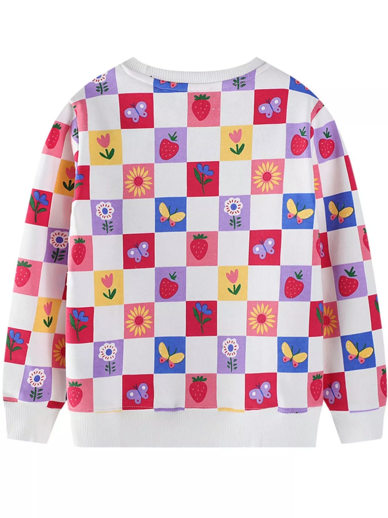 Children's Colorful Checkered Pattern Sweatshirt 