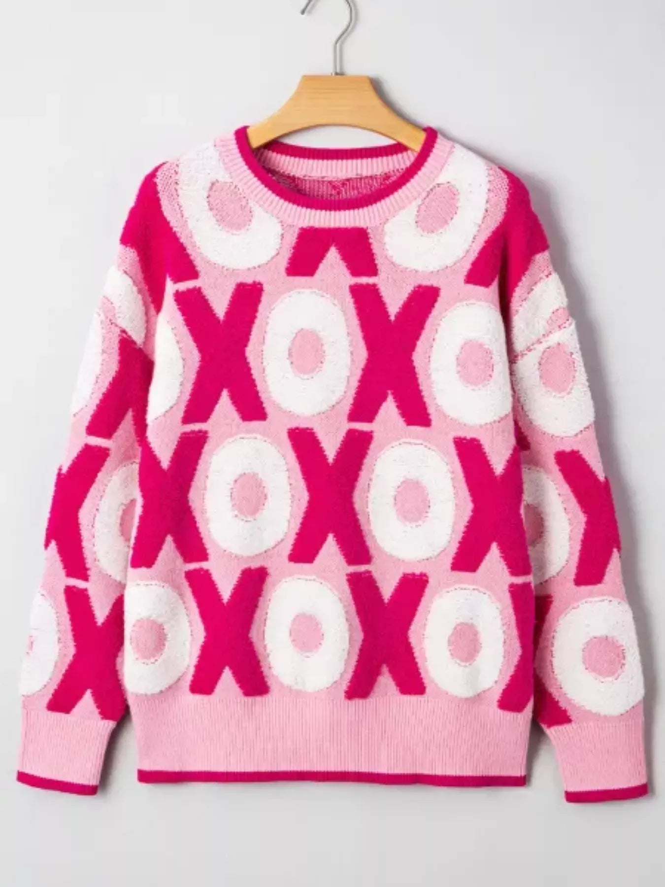 XOXO Pattern Round Neck Sweater 