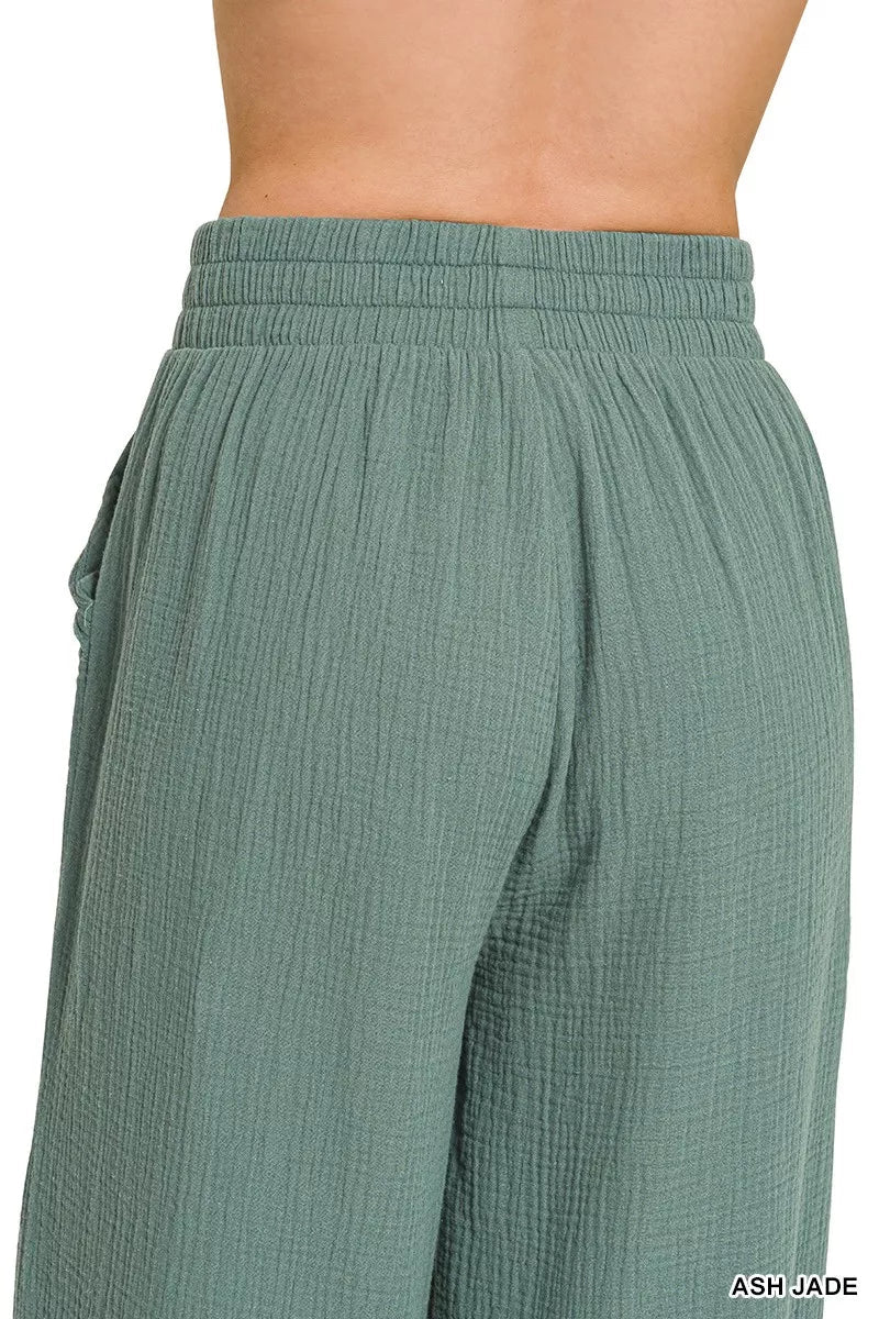 Zenana Double Gauze Lounge Pants 