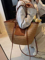 Woven Straw Tote Bag 