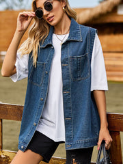Button Down Denim Vest 