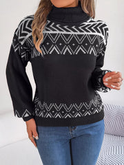 Turtleneck Dropped Shoulder Sweater 