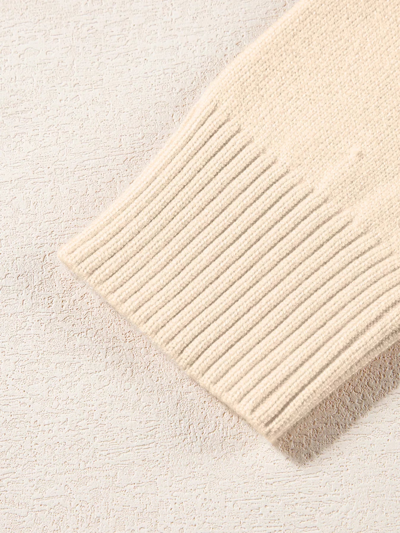 Front Center Seam Drop Shoulder Solid Sweater 