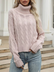 Cable Knit Turtleneck Sweater 